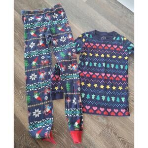Hanna Andersson Primary Girls‎ Pajama Christmas Top and Bottoms size 10 #6
